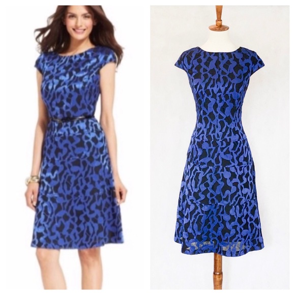 Anne Klein Dresses & Skirts - Anne Klein Cap Sleeve Black & Blue Dress